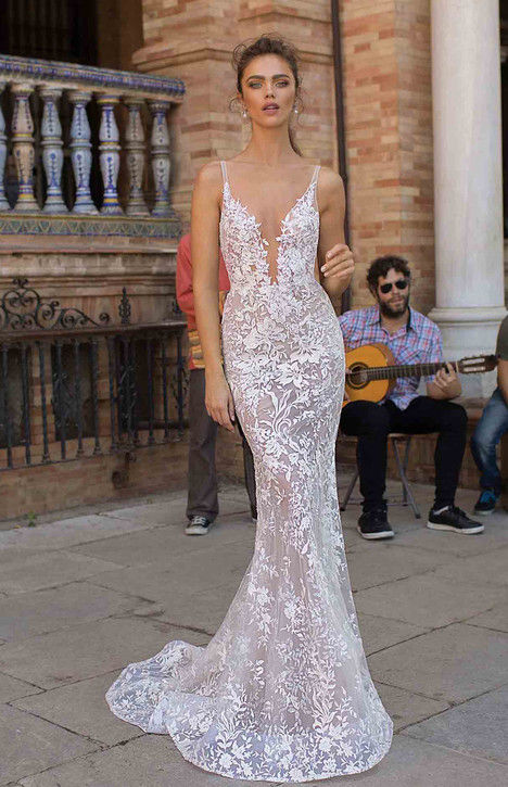 mesh panel wedding dress by Berta ...